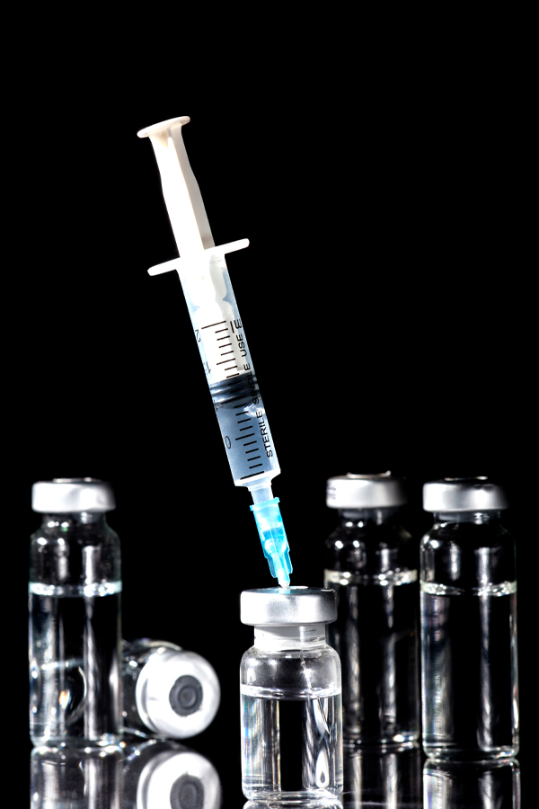 Nuceiva-Facial-Injections-Treatment Close-up of a syringe and vials. Get Nuceiva® facial injections from Tanya Zboril, NP of TBT Medical in Kitchener-Waterloo.